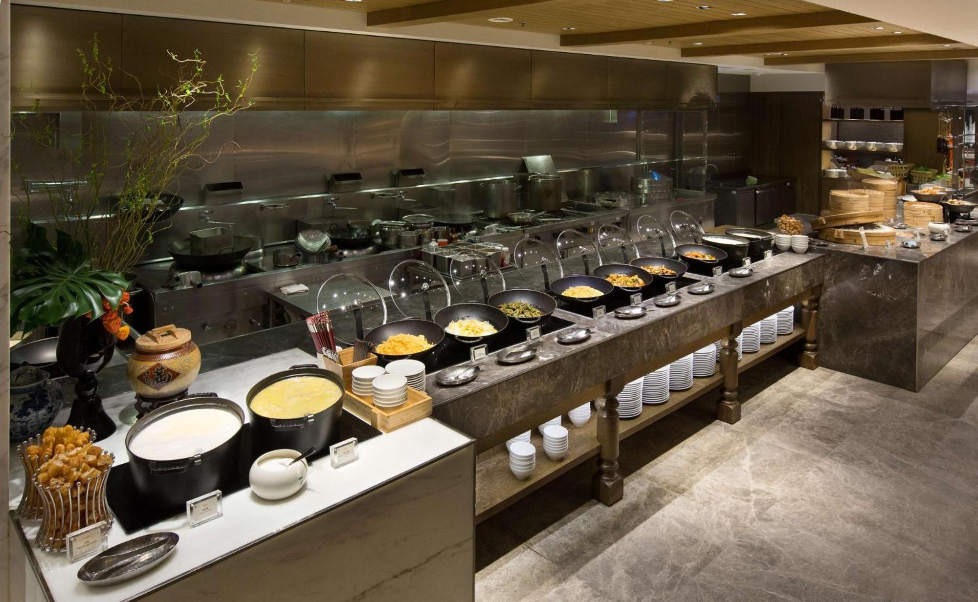 Grand Hyatt Taipei Otel Dış mekan fotoğraf A buffet at a hotel